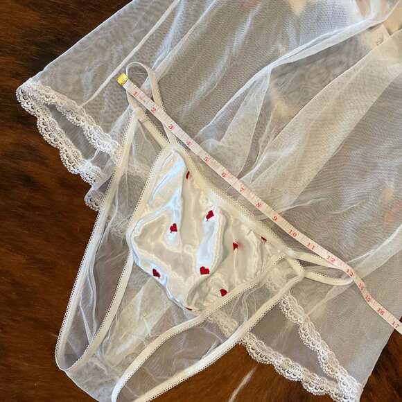 Vintage lingerie heart Secret Treasures Mesh Satin Slip Dress W/Panty Size 2X - Picture 7 of 7